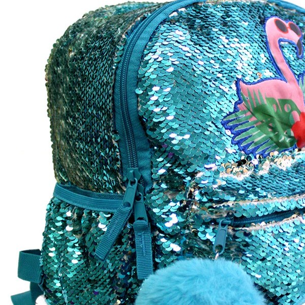 MOCHILA KINDER NIÑA FLAMINGO LENTEJUELA STW1940 PZA